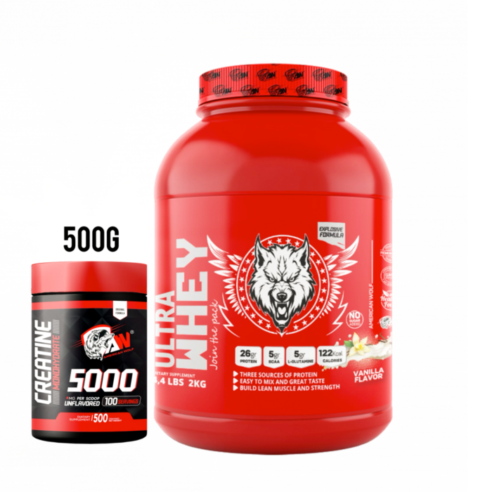Ultras whey 2kg + 500g creatine - American wolf