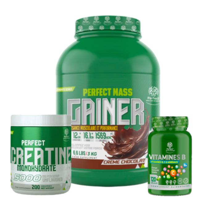 Mass Gainer 3 Kg + Creatine Monohydrate 200 G + Multivitamine 120 Capsules