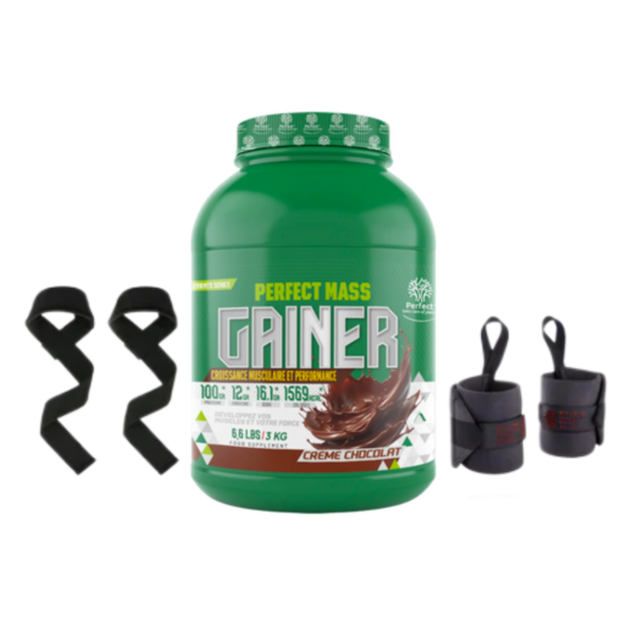 Perfect Mass Gainer 3 Kg +straps + serre poignie