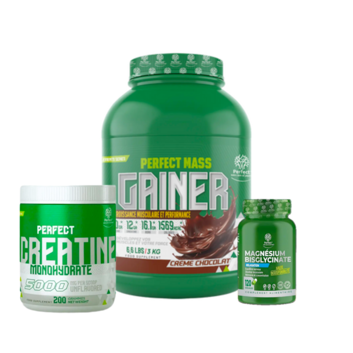 Mass gainer 3kg + creatine monohydrate 200g + magn bisglysinate 120 capsule