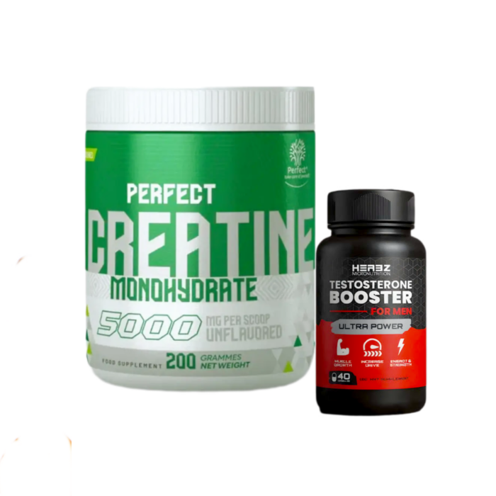 CREATINE PERFECT 200 G + TESTO BOOSTER 40 CAP HERBZ