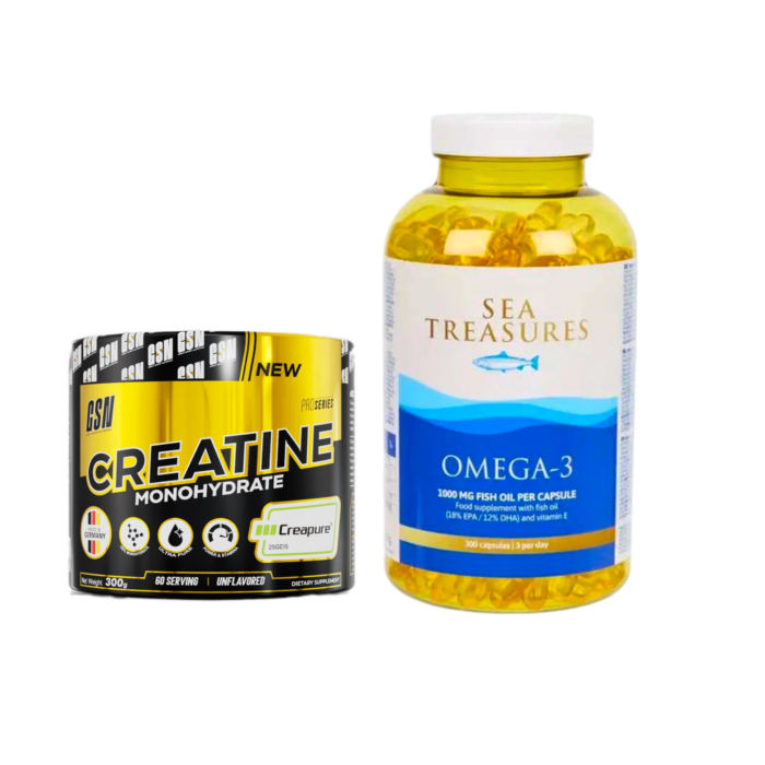 GSN creapure 300g + 300 capsule omega 3